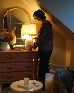 Bordlampe SALZA Keramik Beige