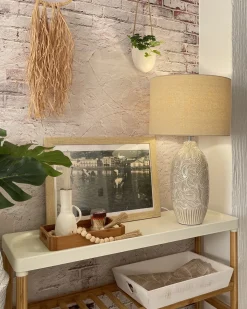 Bordlampe SALZA Keramik Beige