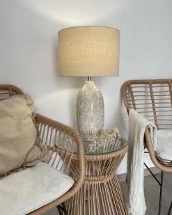 Bordlampe SALZA Keramik Beige