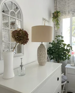 Bordlampe SALZA Keramik Beige