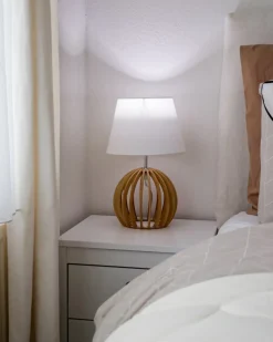 Bordlampe SAMO Brun/hvid