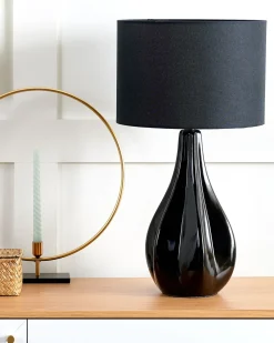 Bordlampe SANTEE Porcelæn Sort