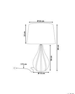 Bordlampe SANTEE Porcelæn Sort