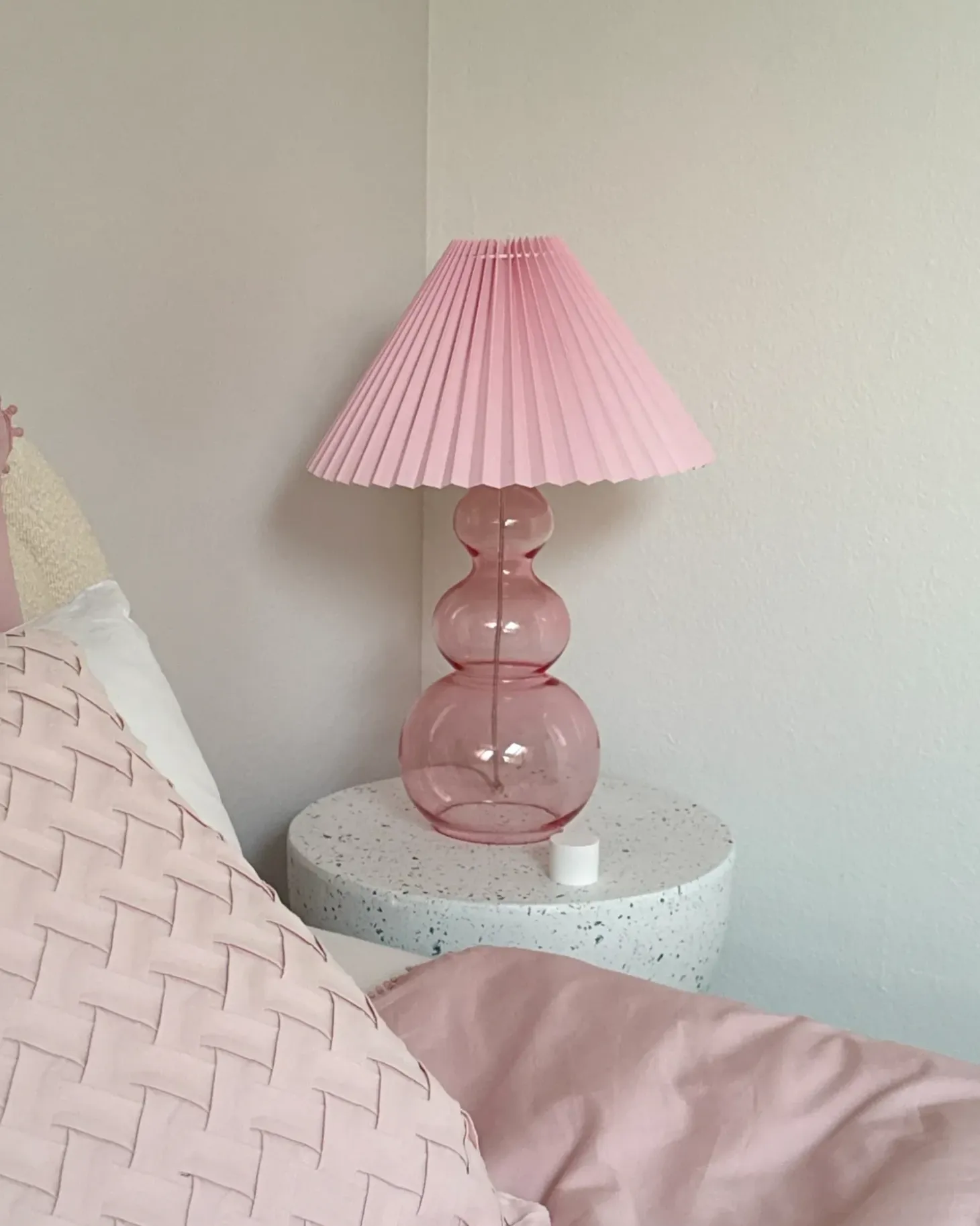 Bordlampe SENGWA Glas Lyserød