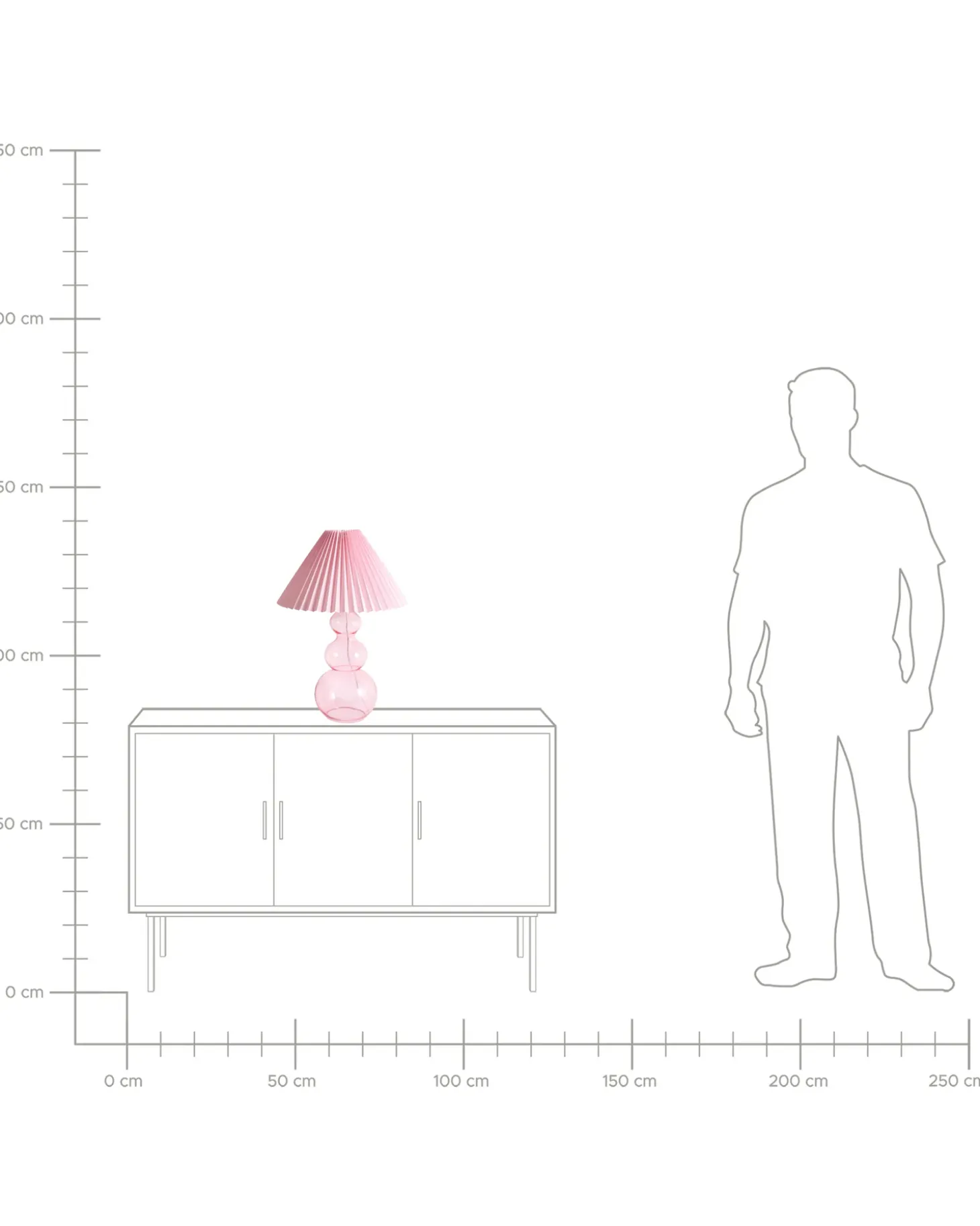 Bordlampe SENGWA Glas Lyserød