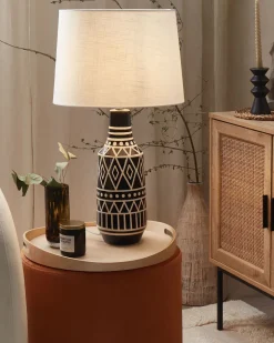 Bordlampe SHEBELLE Keramik Sort
