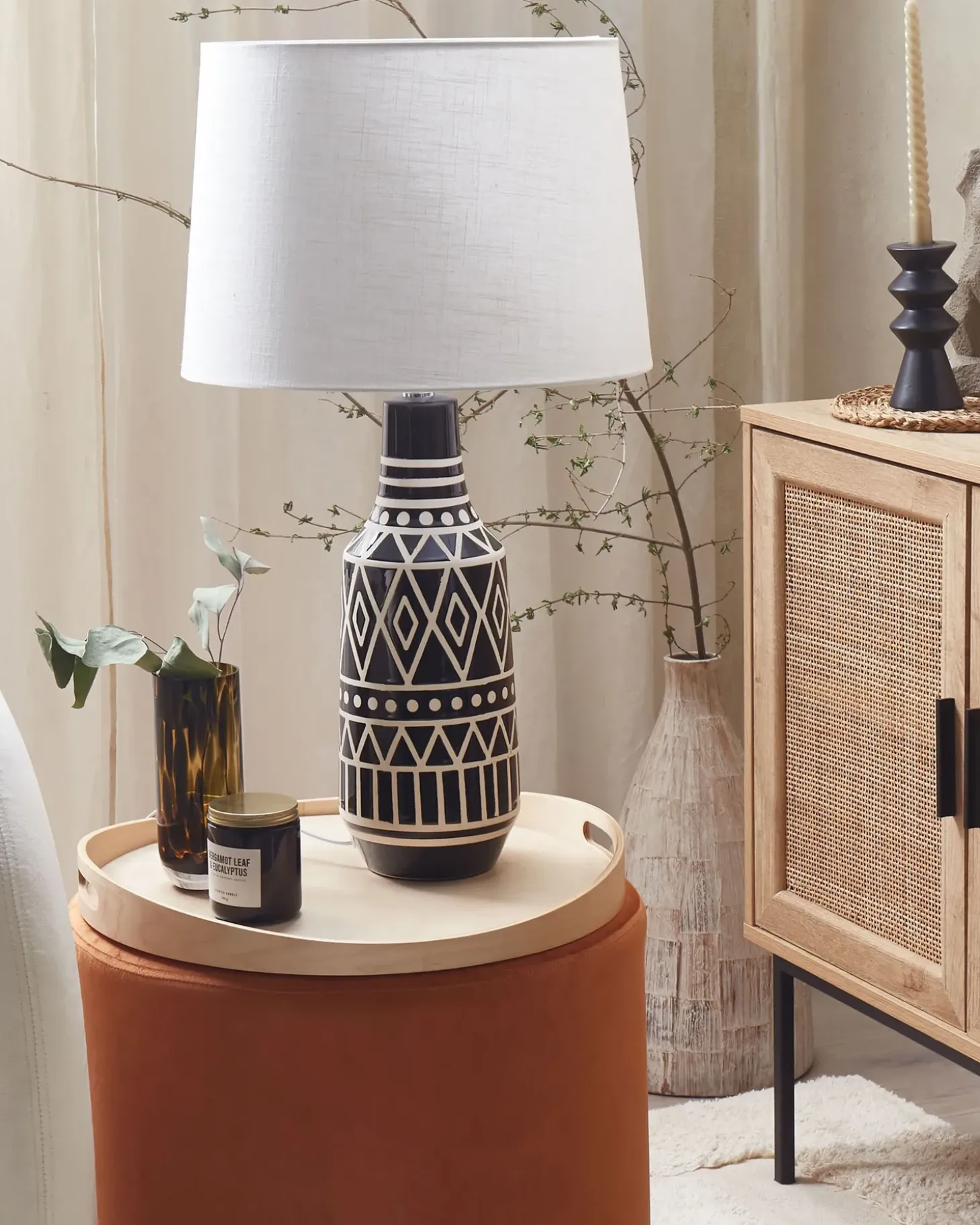 Bordlampe SHEBELLE Keramik Sort