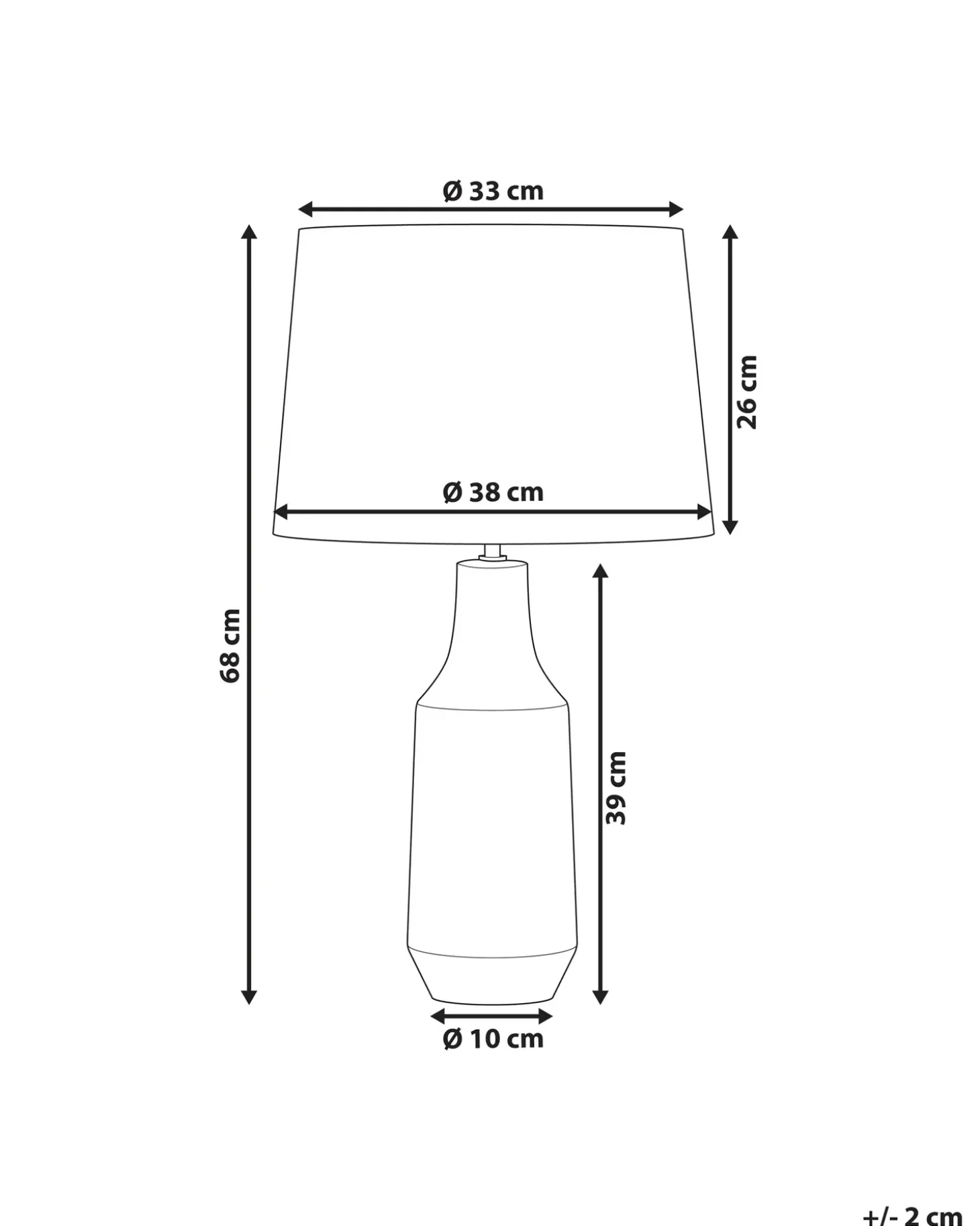 Bordlampe SHEBELLE Keramik Sort
