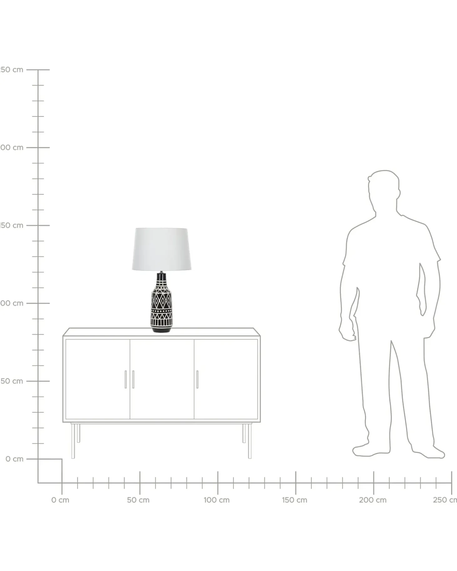 Bordlampe SHEBELLE Keramik Sort