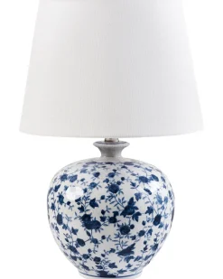Bordlampe SILVES Porcelæn Hvid/blå