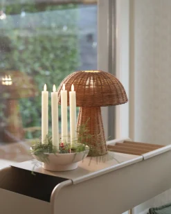 Bordlampe Svamp ALERO Rattan Naturlig