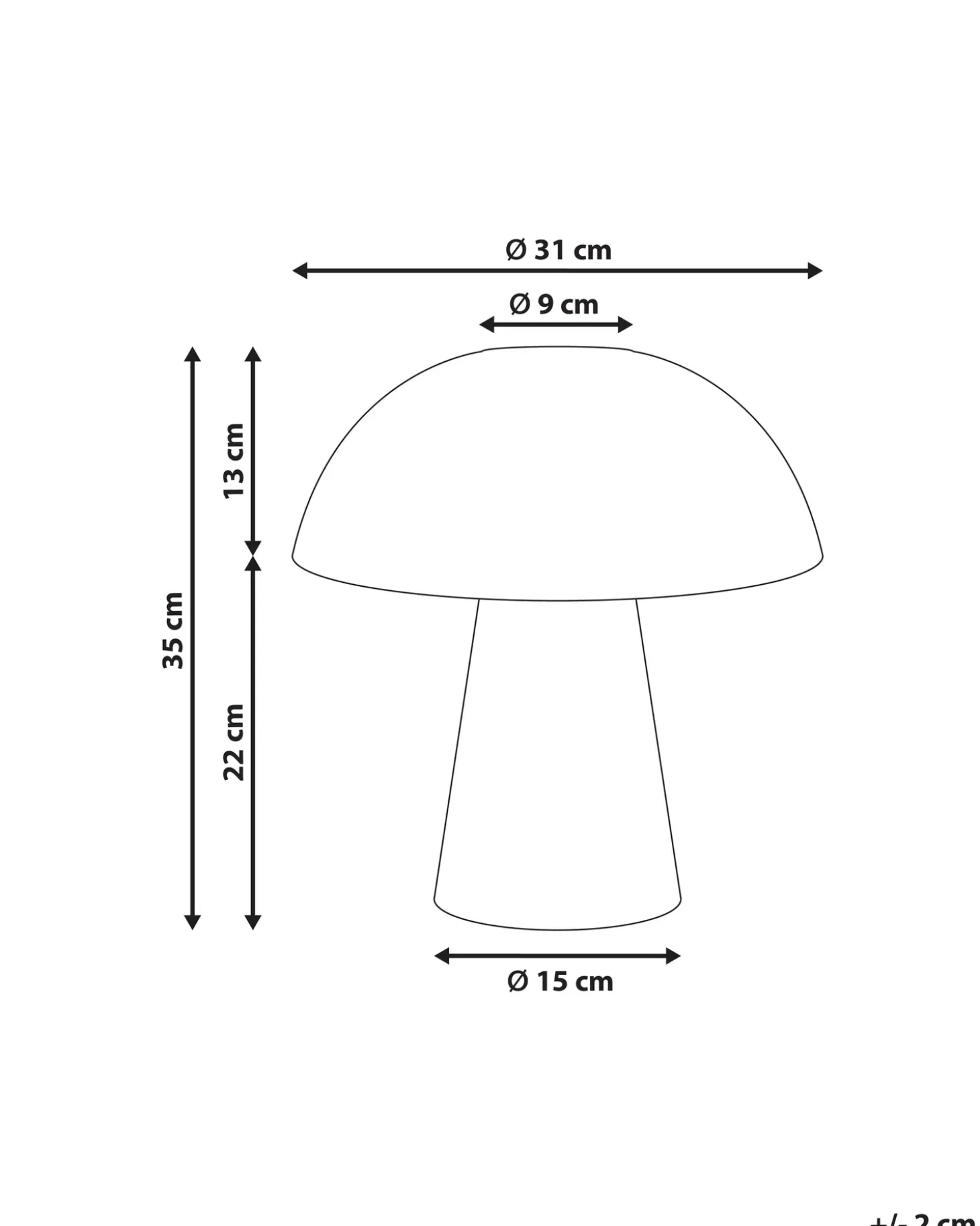 Bordlampe Svamp ALERO Rattan Naturlig
