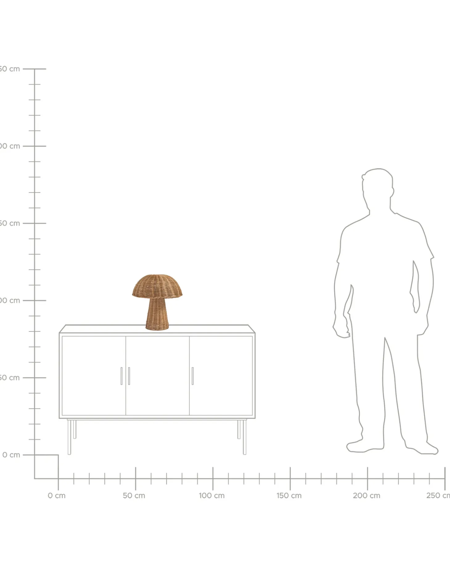 Bordlampe Svamp ALERO Rattan Naturlig