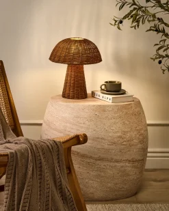 Bordlampe Svamp ALERO Rattan Naturlig