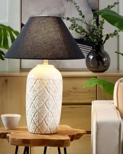 Bordlampe TELIRE Keramik Beige
