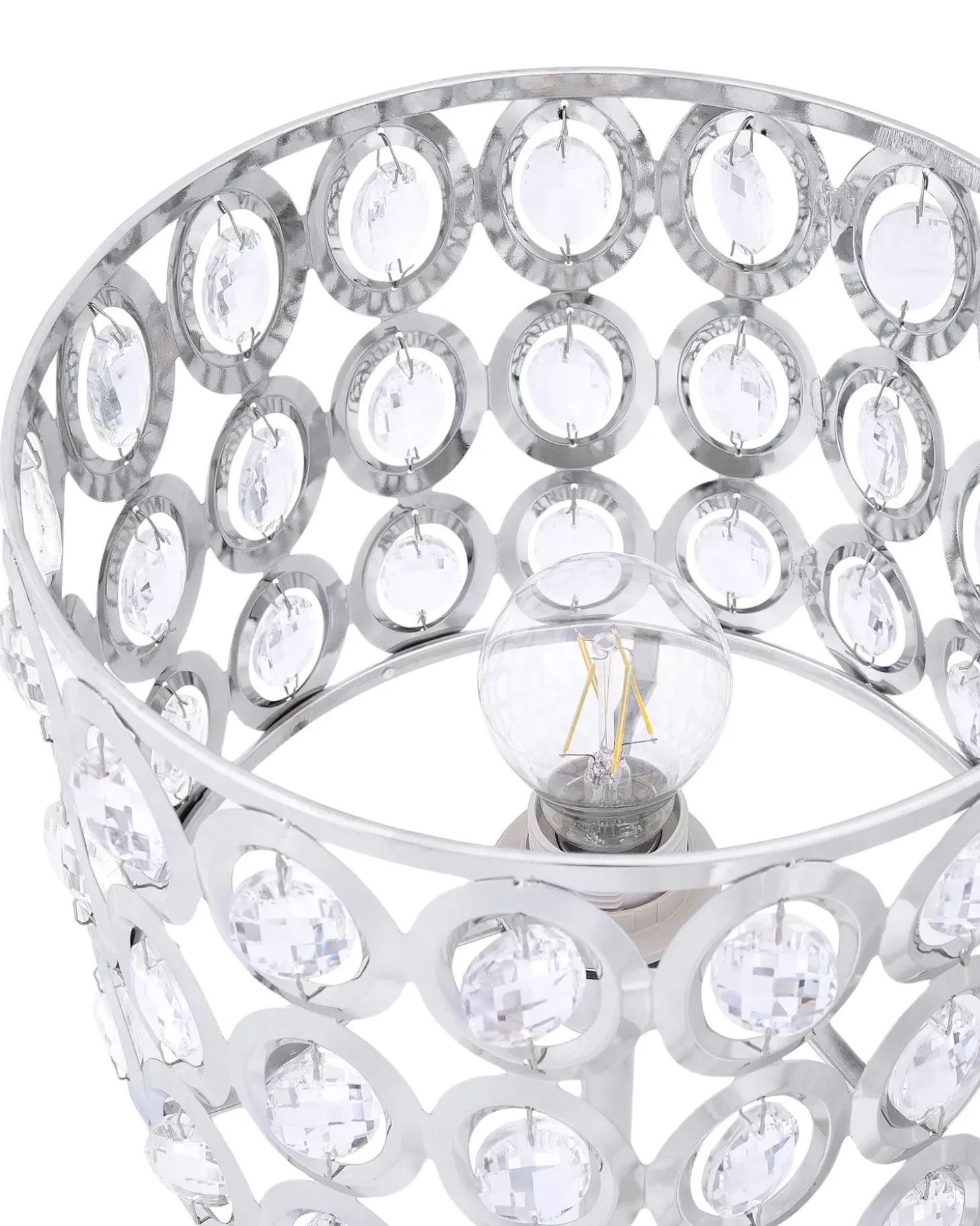 Bordlampe TENNA Krystal Sølv