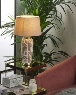 Bordlampe TRAISEN Keramik Beige