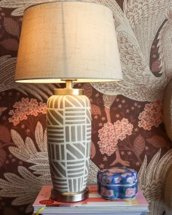Bordlampe TRAISEN Keramik Beige