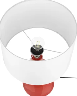 Bordlampe TRIVERSA Keramik Rød