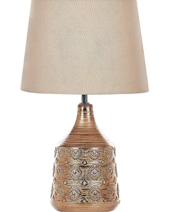 Bordlampe WARI Keramik Guldbrun