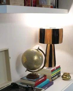 Bordlampe WELMEL Flet Brun/sort
