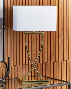 Bordlampe YASUNI Metal Hvid/guld