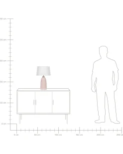 Bordlampe ZARIMA Keramik Lyserød