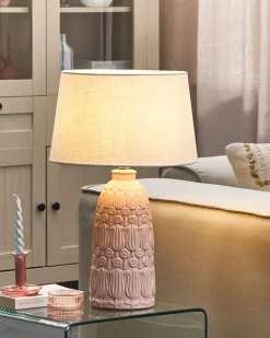 Bordlampe ZARIMA Keramik Lyserød
