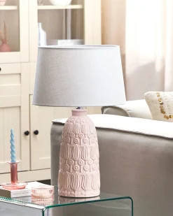Bordlampe ZARIMA Keramik Lyserød