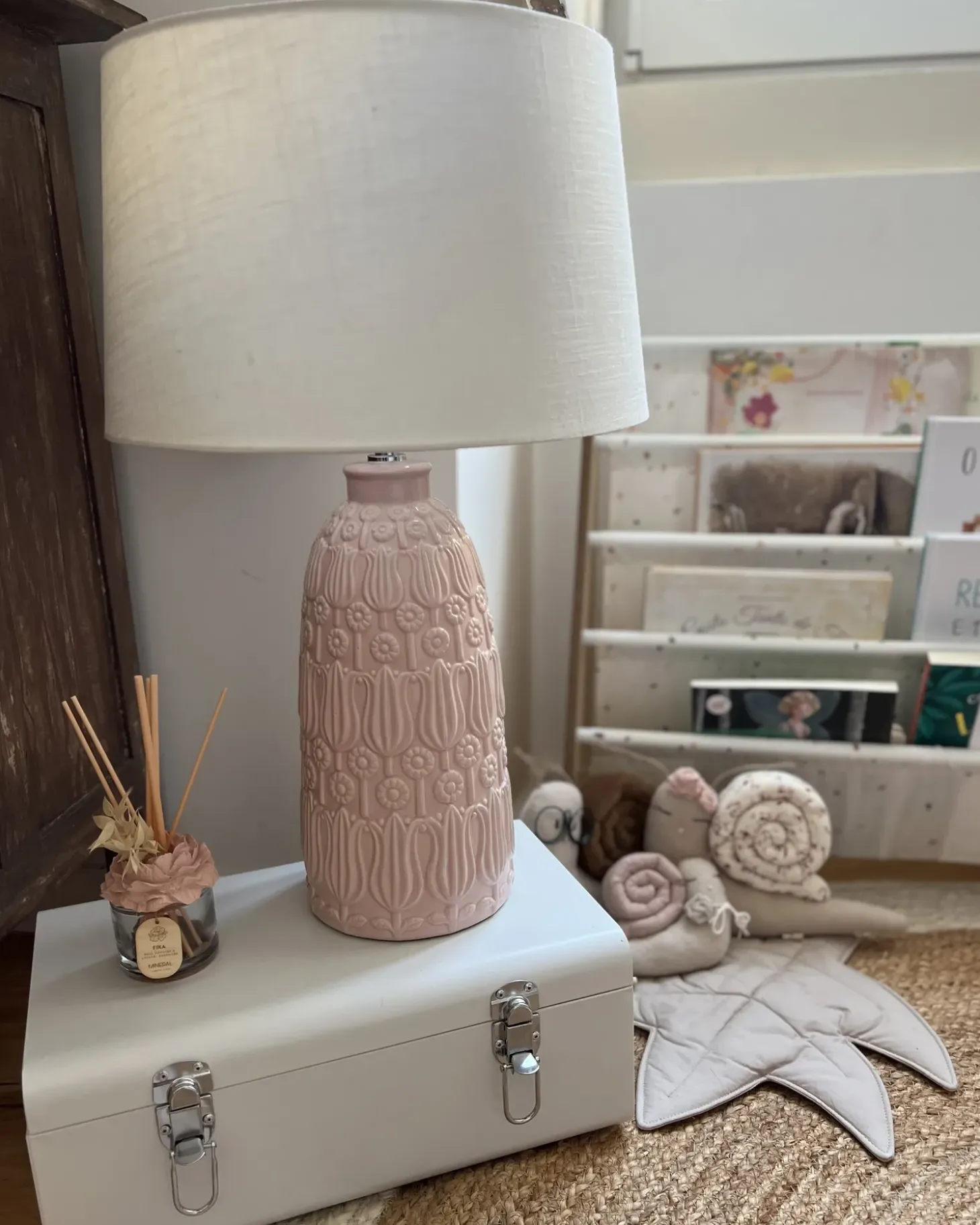 Bordlampe ZARIMA Keramik Lyserød
