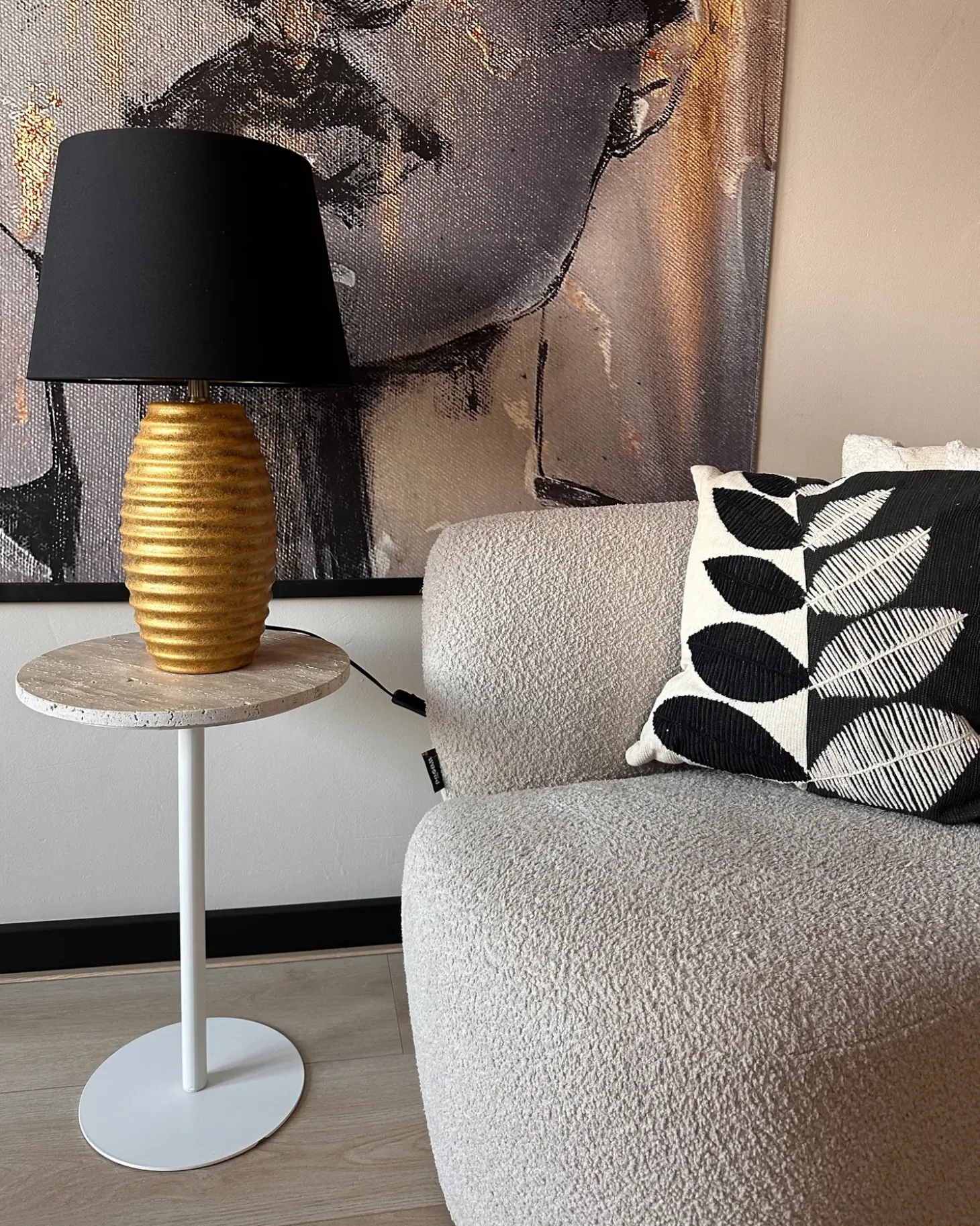Bordlampe EBRO Porcelæn Guld