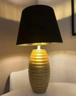 Bordlampe EBRO Porcelæn Guld