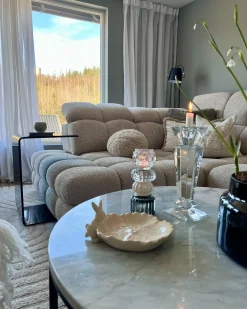 Bord LOURDES Hærdet glas Sort