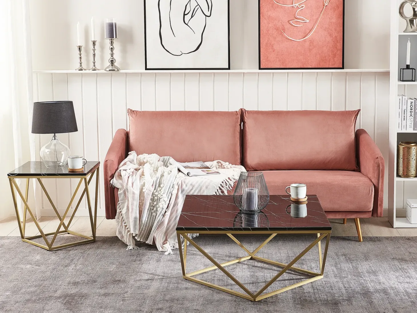 Bord MALIBU Sort/guld