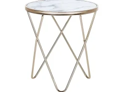 Bord MERIDIAN Hærdet glas Marmor/guld