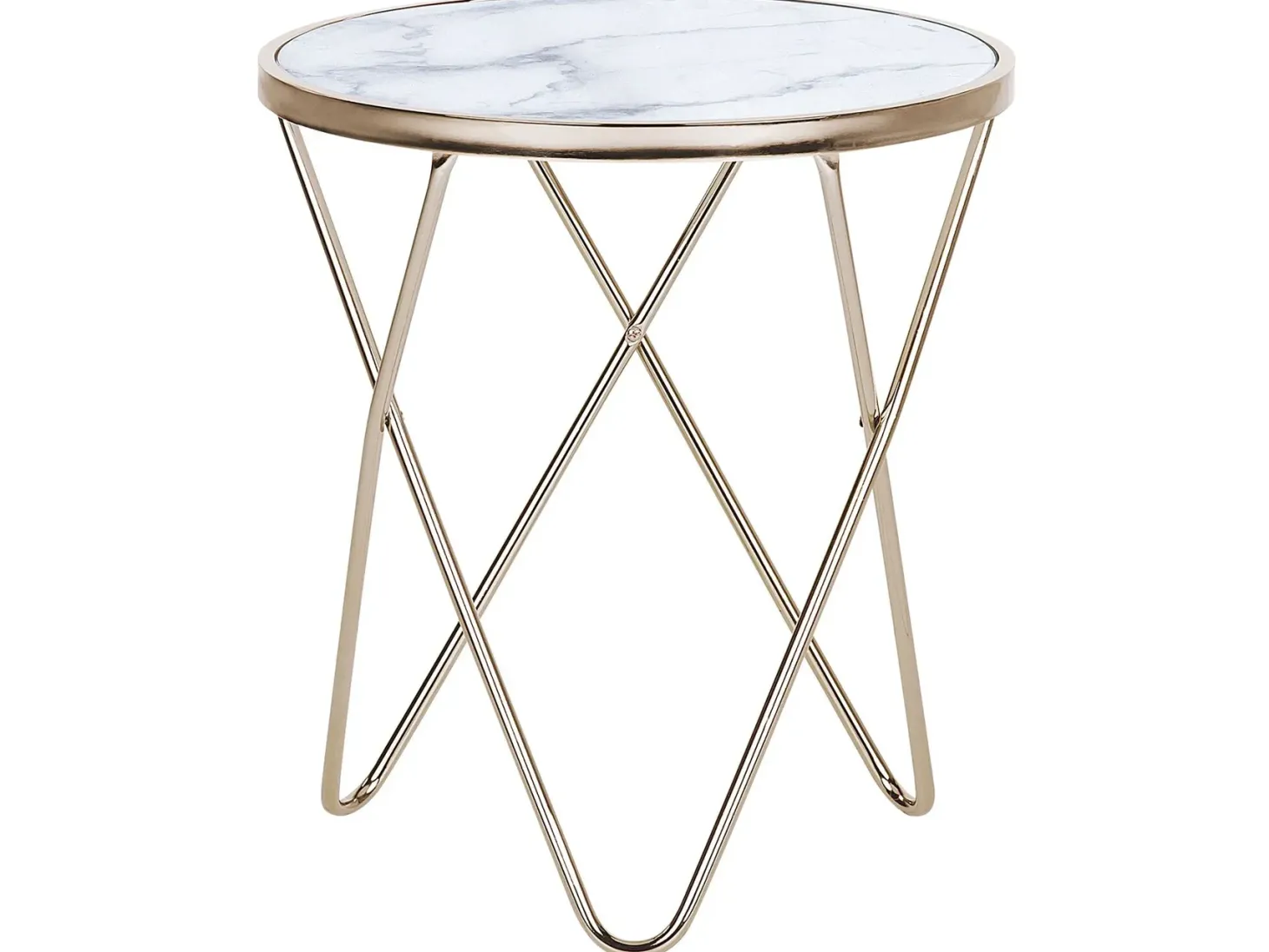 Bord MERIDIAN Hærdet glas Marmor/guld