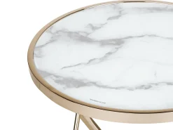 Bord MERIDIAN Hærdet glas Marmor/guld