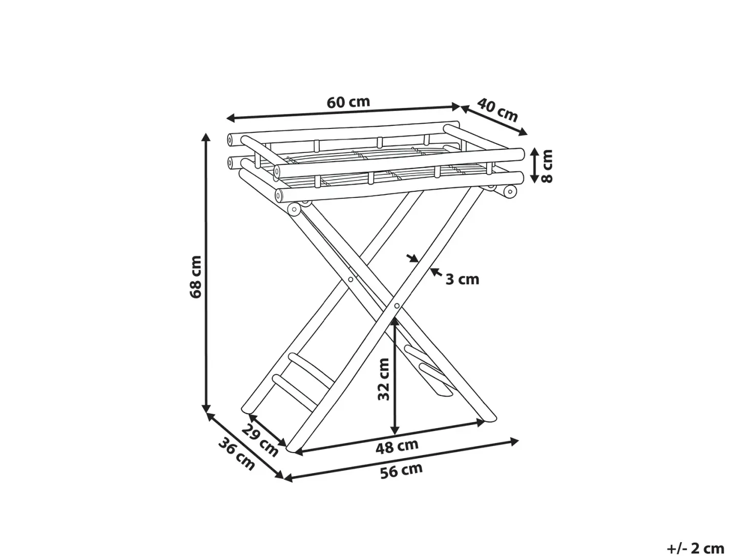 Bord MISICUNI Bambus Naturlig Foldbar