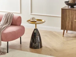 Bord STORM Metal Marmor/guld