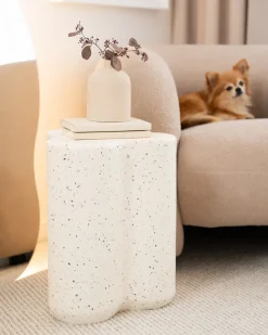 Bord TELLARO 32 cm 37 cm Terrazzo effekt Hvid terrazzo