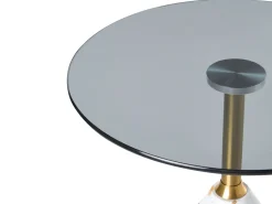 Bord WABBY Hærdet glas Hvid marmor