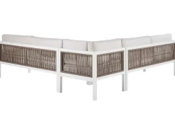 BORELLO 4 personers Have-hjørnesofasæt Venstrevendt Beige Metal