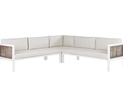 BORELLO 4 personers Have-hjørnesofasæt Venstrevendt Beige Metal