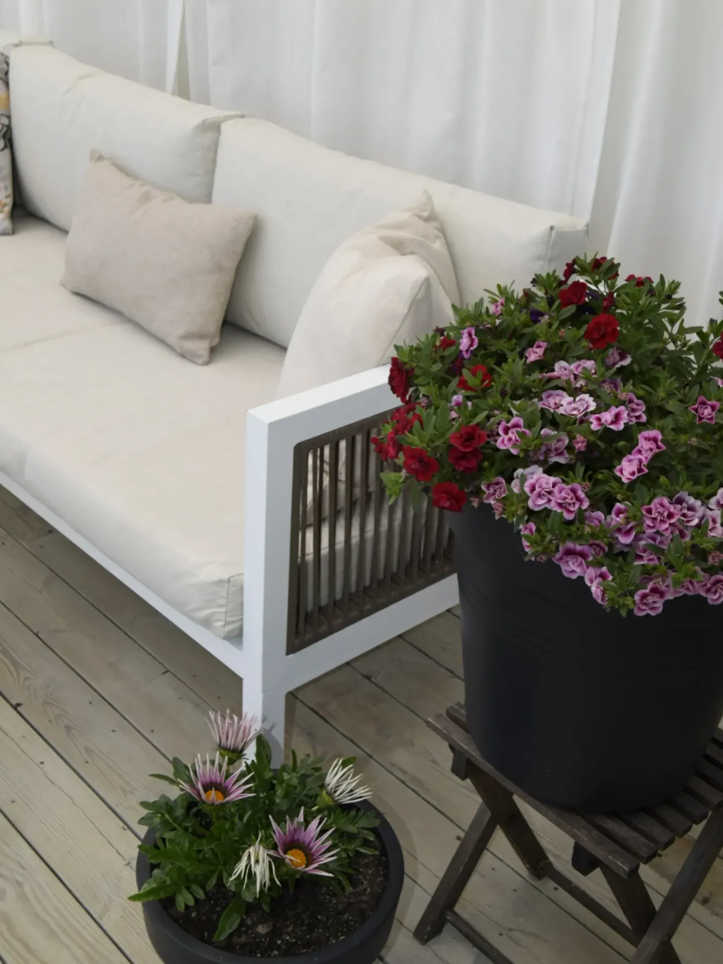 BORELLO 4 personers Have-hjørnesofasæt Venstrevendt Beige Metal