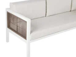 BORELLO 4 personers Have-hjørnesofasæt Venstrevendt Beige Metal