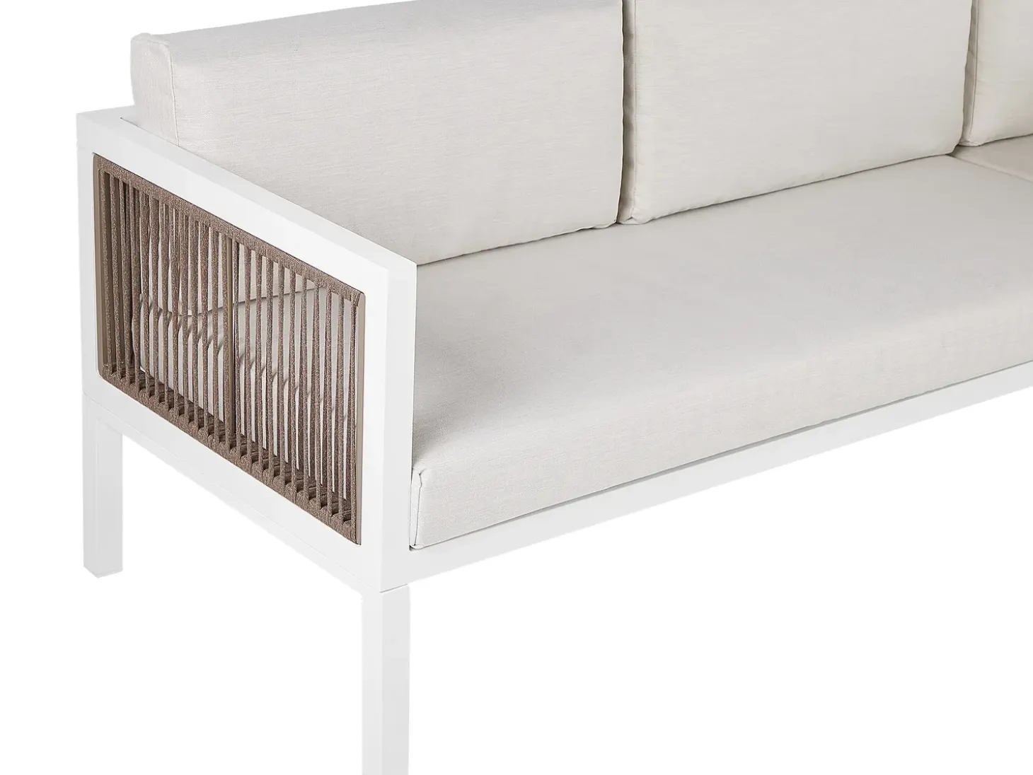 BORELLO 4 personers Have-hjørnesofasæt Venstrevendt Beige Metal