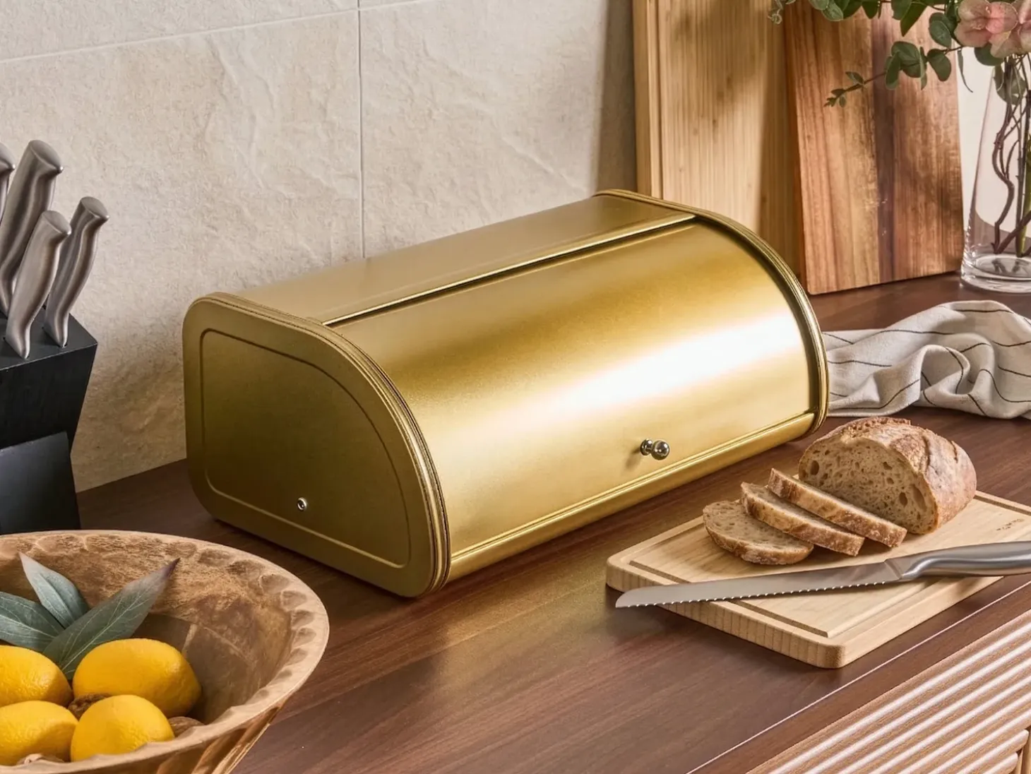 Brødkasse DELECTATION Rustfrit stål Guld