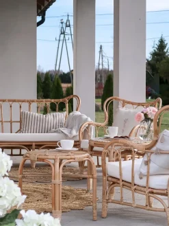 BRINDISI 4 personers Loungesæt med bord Naturlig Rattan