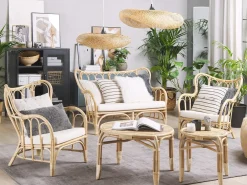 BRINDISI 4 personers Loungesæt med bord Naturlig Rattan