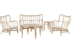 BRINDISI 4 personers Loungesæt med bord Naturlig Rattan